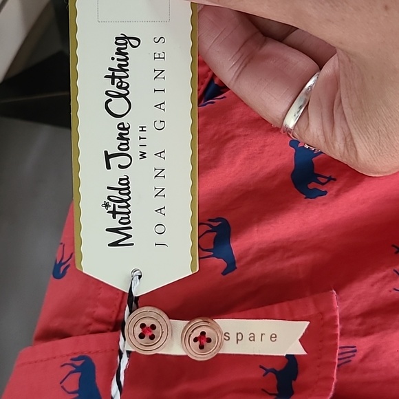 NWT Matilda Jane mens button up blue pony shirt. Size XS. - Picture 3 of 6